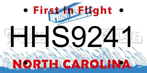 HHS9241 North Carolina License Plate