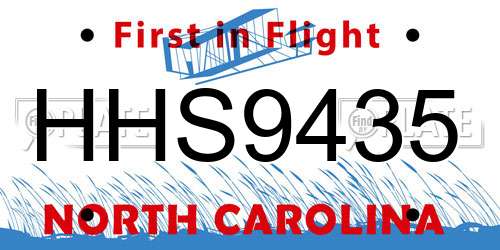 HHS9435 North Carolina License Plate
