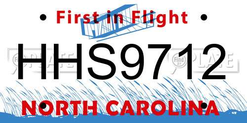 HHS9712 North Carolina License Plate