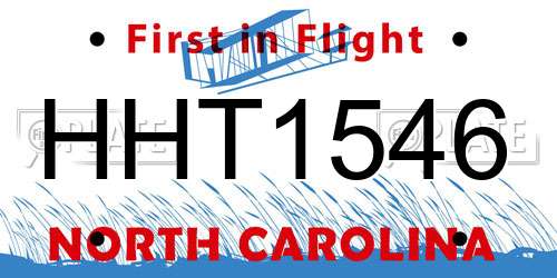 HHT1546 North Carolina License Plate