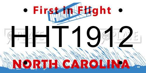 HHT1912 North Carolina License Plate