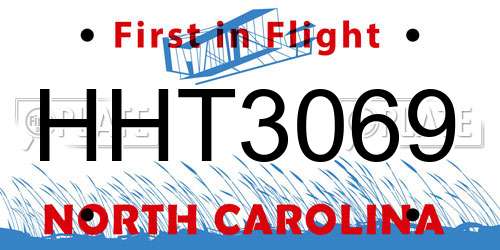 HHT3069 North Carolina License Plate