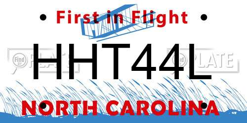 HHT44L North Carolina License Plate