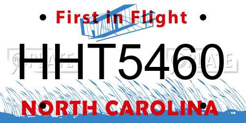 HHT5460 North Carolina License Plate