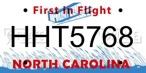 HHT5768 North Carolina License Plate