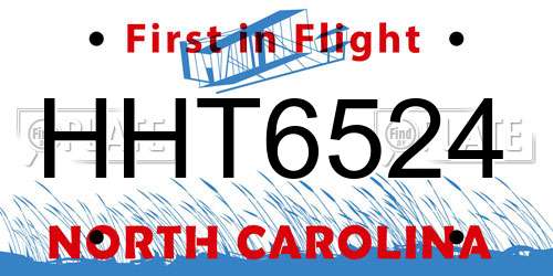 HHT6524 North Carolina License Plate