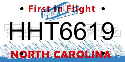 HHT6619 North Carolina License Plate