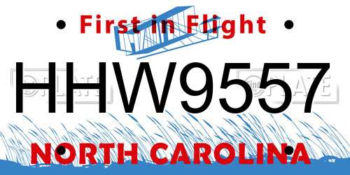 HHW9557 North Carolina License Plate