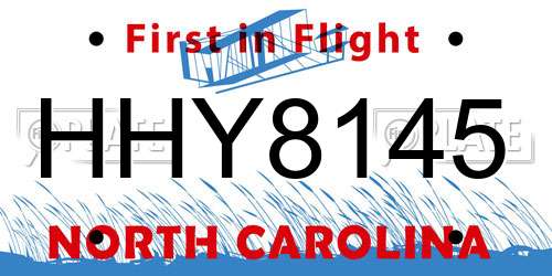 HHY8145 North Carolina License Plate
