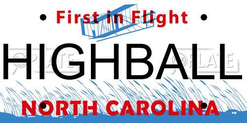 HIGHBALL North Carolina License Plate