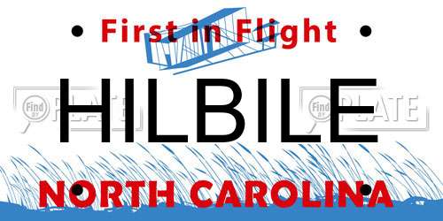 HILBILE North Carolina License Plate