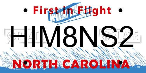 HIM8NS2 North Carolina License Plate