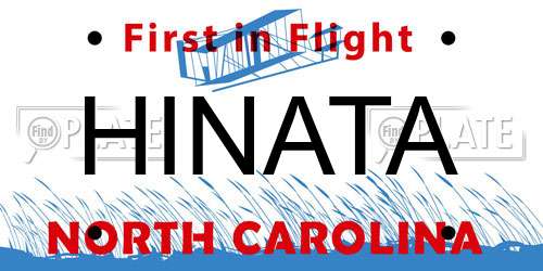 HINATA North Carolina License Plate