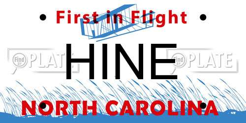 HINE North Carolina License Plate