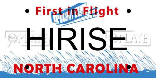 HIRISE North Carolina License Plate