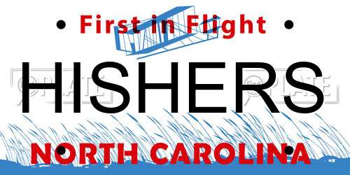 HISHERS North Carolina License Plate