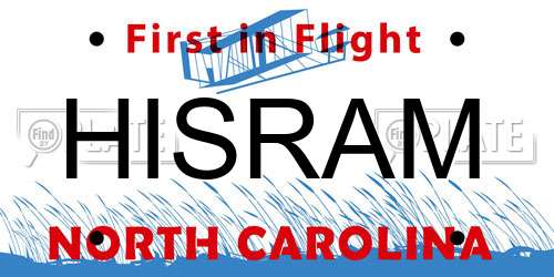 HISRAM North Carolina License Plate