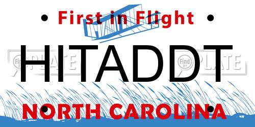HITADDT North Carolina License Plate