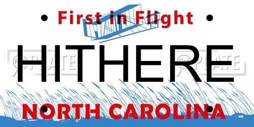 HITHERE North Carolina License Plate