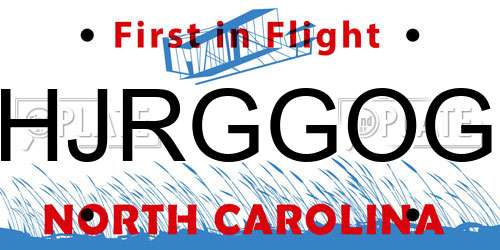 HJRGGOG North Carolina License Plate