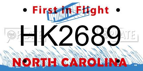 HK2689 North Carolina License Plate