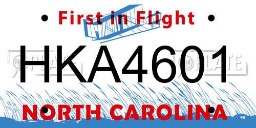 HKA4601 North Carolina License Plate