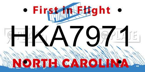 HKA7971 North Carolina License Plate