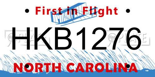 HKB1276 North Carolina License Plate