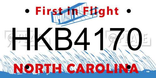 HKB4170 North Carolina License Plate