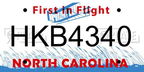 HKB4340 North Carolina License Plate