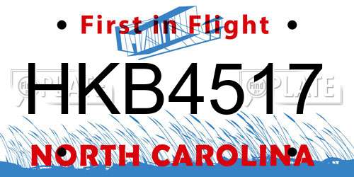 HKB4517 North Carolina License Plate