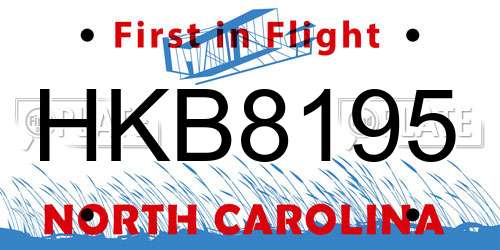 HKB8195 North Carolina License Plate