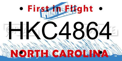 HKC4864 North Carolina License Plate