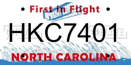 HKC7401 North Carolina License Plate