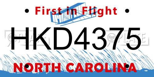 HKD4375 North Carolina License Plate