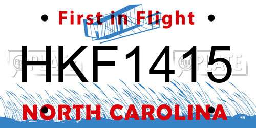 HKF1415 North Carolina License Plate