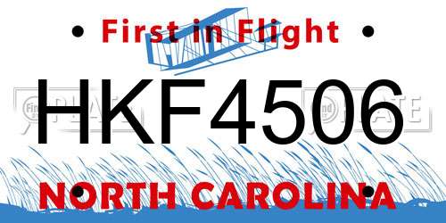 HKF4506 North Carolina License Plate