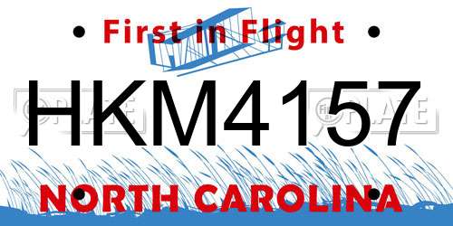 HKM4157 North Carolina License Plate