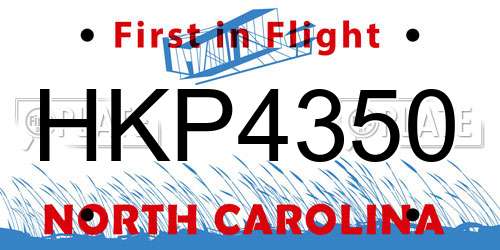 HKP4350 North Carolina License Plate
