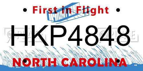 HKP4848 North Carolina License Plate