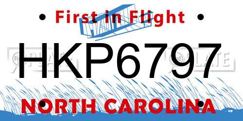 HKP6797 North Carolina License Plate