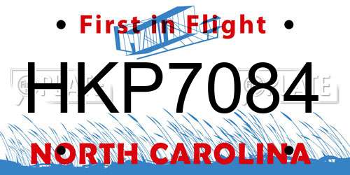 HKP7084 North Carolina License Plate