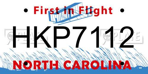 HKP7112 North Carolina License Plate