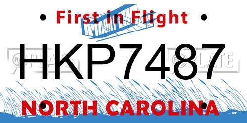 HKP7487 North Carolina License Plate