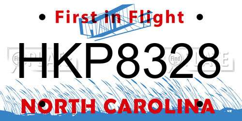 HKP8328 North Carolina License Plate