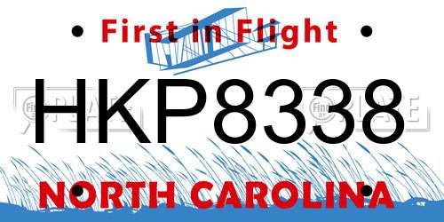 HKP8338 North Carolina License Plate