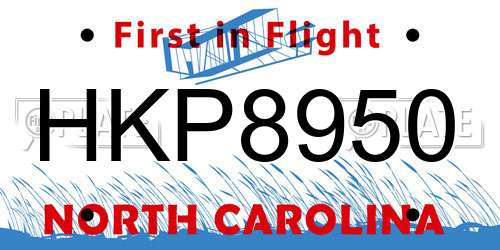 HKP8950 North Carolina License Plate