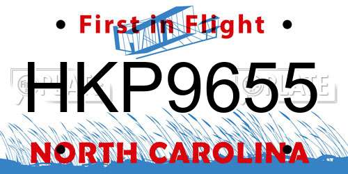 HKP9655 North Carolina License Plate