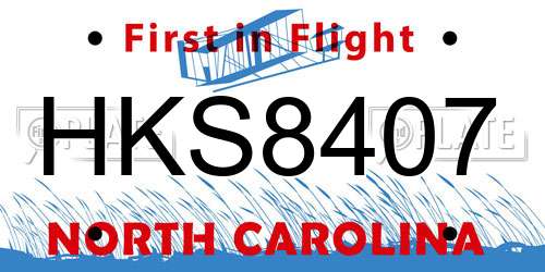 HKS8407 North Carolina License Plate