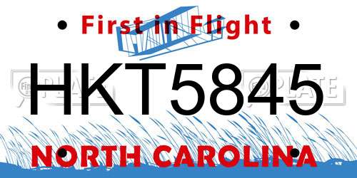 HKT5845 North Carolina License Plate